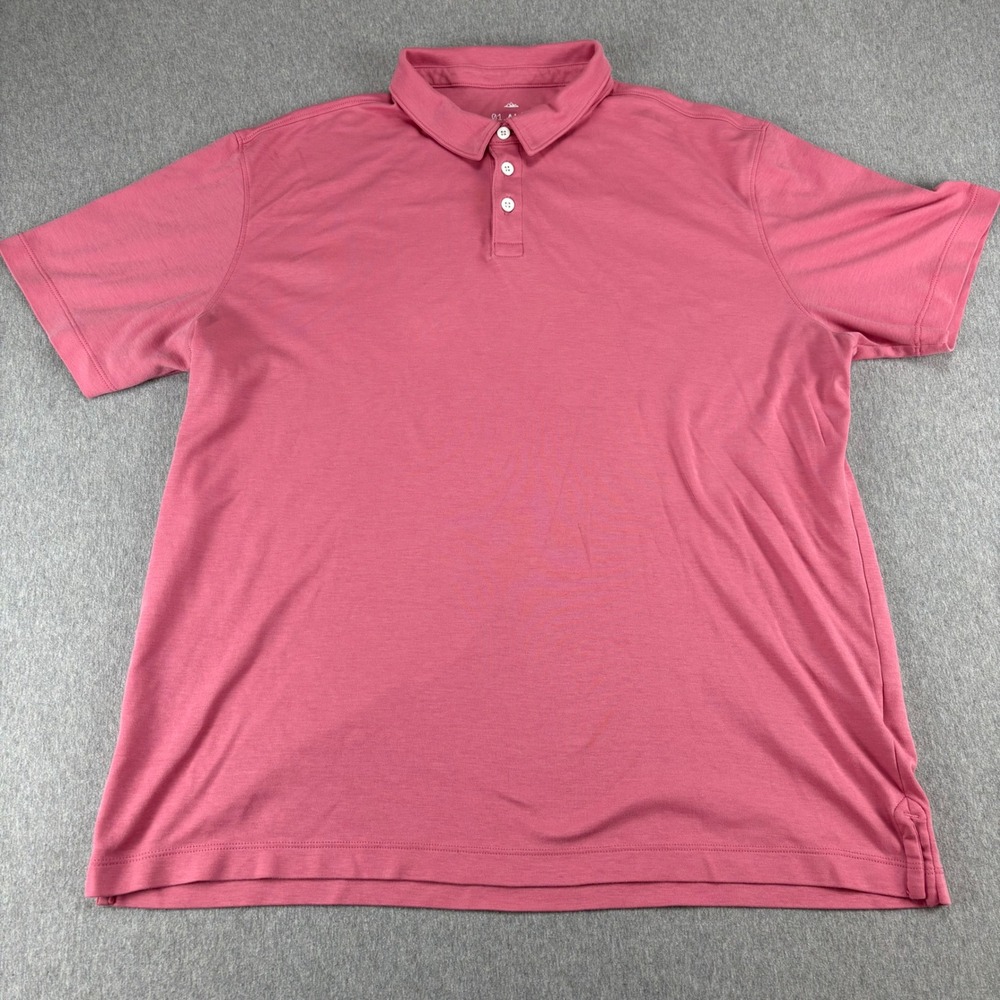 ALGO Golf Polo Mens XL Pink Short Sleeve Performance Polo Shirt Casual Sport - Picture 2 of 8